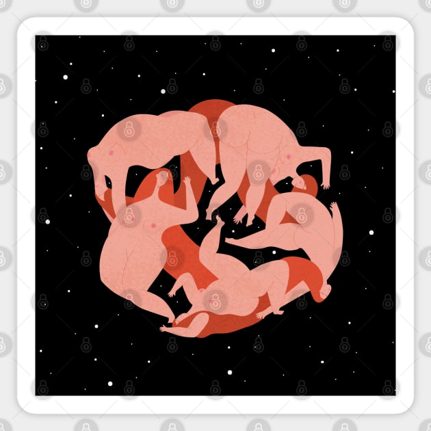 Pink moon Sticker by damppstudio